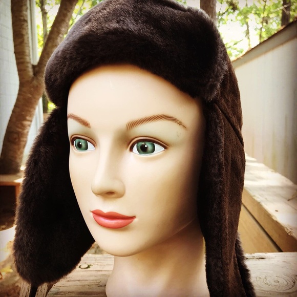 Incredibly warm boho J Crew VTG suede trapper hat - Picture 6 of 6